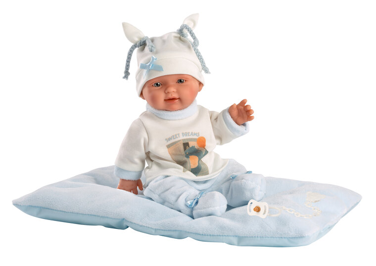 Llorens babypop Bebito jongen 26cm met kussen - vinyl badpop