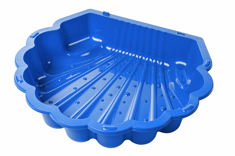 Schelp zandbak blauw met deksel - SwingKing voor zand en water