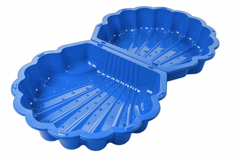 Schelp zandbak blauw met deksel - SwingKing voor zand en water