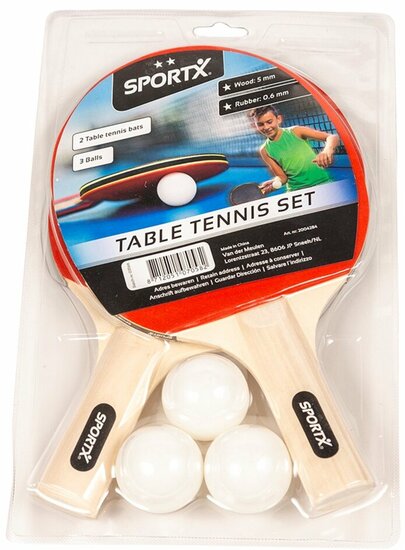 SportX Tafeltennis set incl. Ballen in Blister **