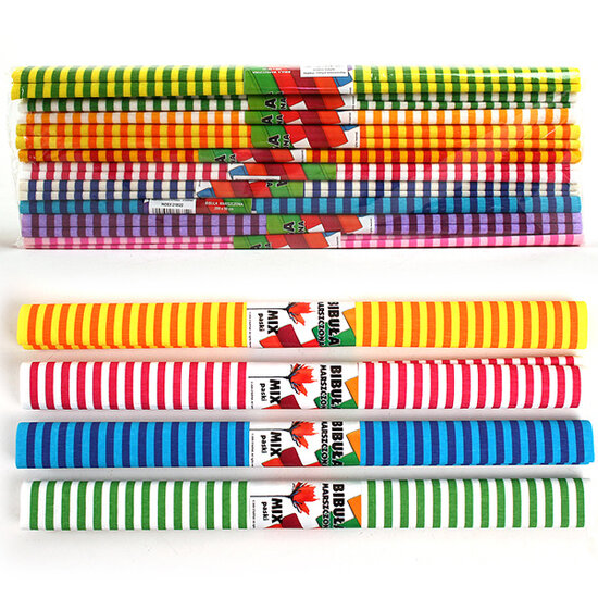 Cr&ecirc;pepapier Strepen, Set van 10