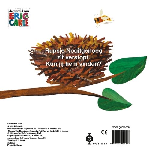 Kinderboek Waar is Rupsje Nooitgenoeg? (flapjesboek)