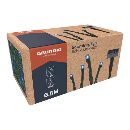 Solar Lichtsnoer 50led Blauw