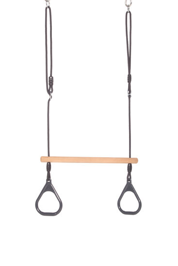 Houten ringtrapeze met kunststof ringen - Anthraciet