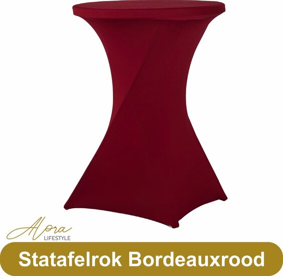 Statafelrok bordeauxrood 80 cm