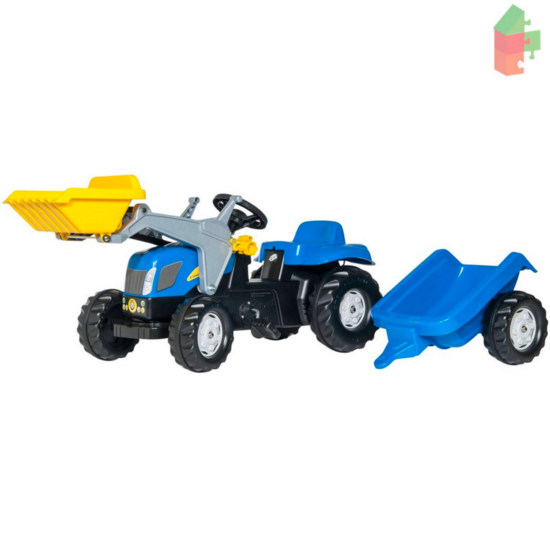 Rolly Toys Rollykid New Holland - Traptractor Met Frontlader En Aanhanger Uitlopend