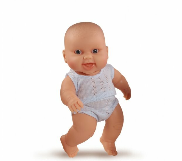 Babypop 22 cm jongen blank met ondergoed - Paola Reina badpop vinyl