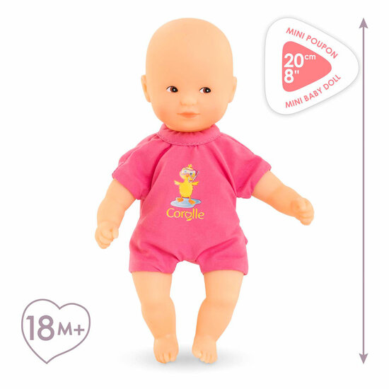 Corolle Mini Bad Babypop - Roze, 20cm