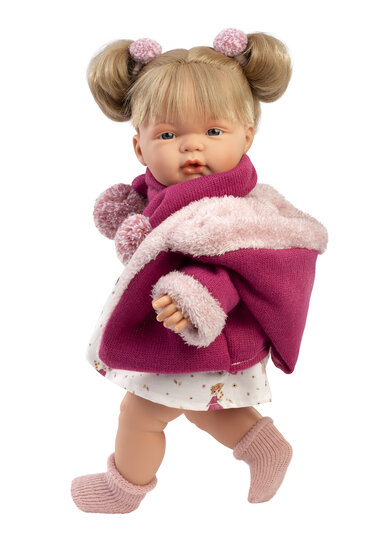 Llorens pop Joelle 38cm met winterjas en poppenjurkje