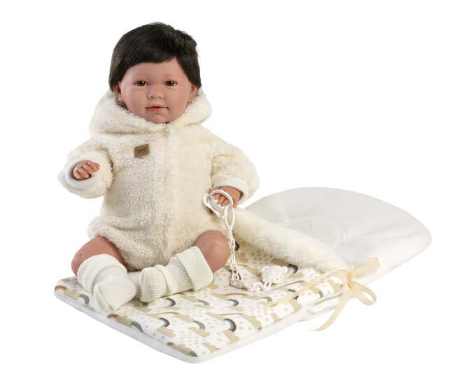 Llorens babypop Sofia 42cm met huilgeluid, slaapzak en speen