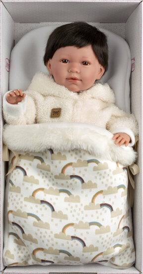 Llorens babypop Sofia 42cm met huilgeluid, slaapzak en speen