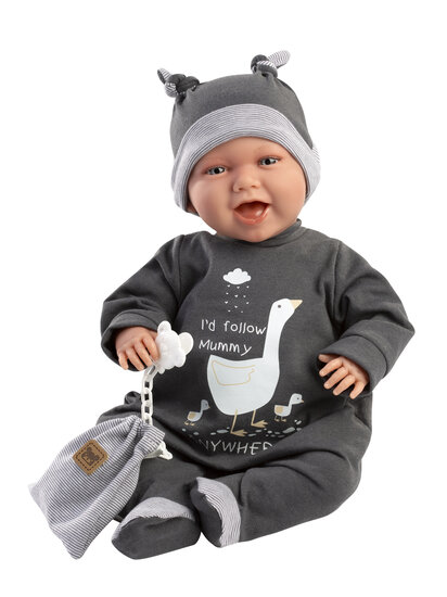 Llorens babypop Mimo 42cm met geluid, kleding en tasje