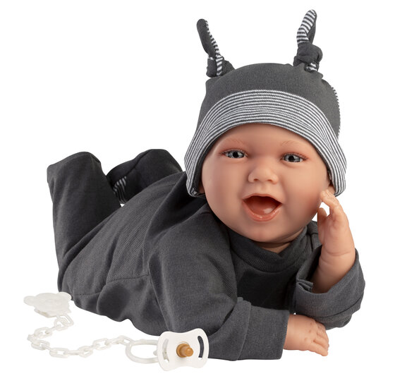 Llorens babypop Mimo 42cm met geluid, kleding en tasje
