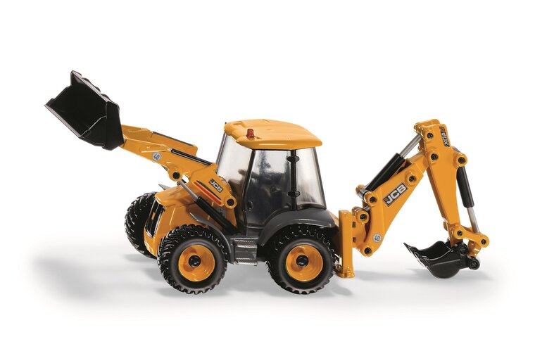 Siku JCB 4CX tractor met voor- en achterlader  1:50
