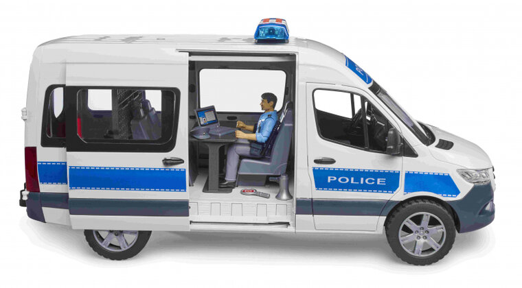 Bruder MB Sprinter politiehulpvoertuig met politieagent