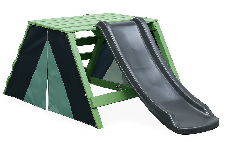 SwingKing Speeltoestel Charlie + 1,2 meter Glijbaan &ndash; Compact Houten Speeltoestel voor Kinderen