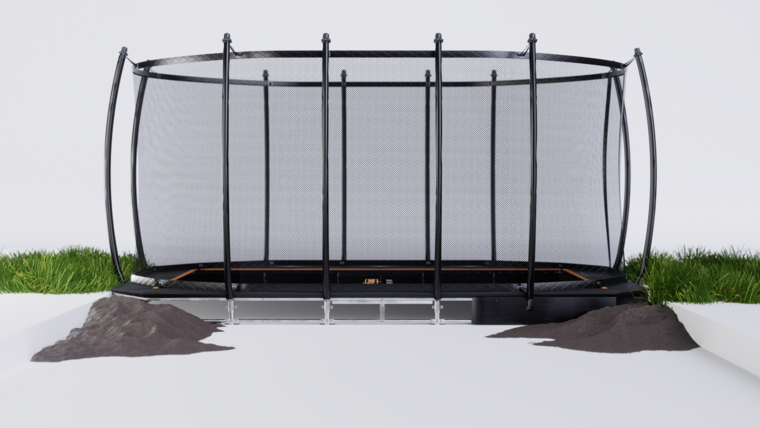Avyna Trampoline FlatLevel 520x305 (352) met net | Zwart