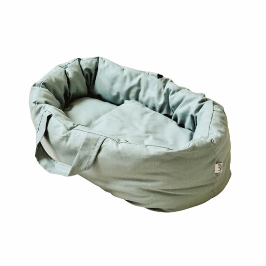 Poppendraagmand katoen leaf voor poppen tot 36 cm - Hollie