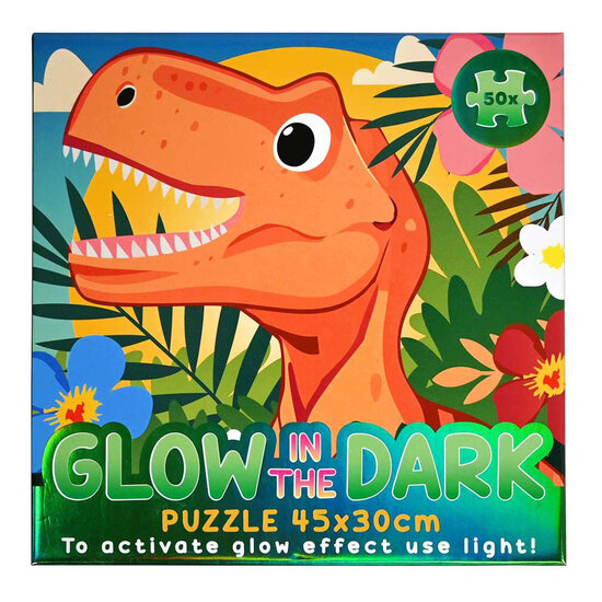 Glow in the Dark Puzzel Dino - 50st.