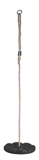 Schommel schotel zwart met PP-touw
