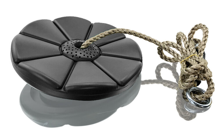 Schommel schotel zwart met PP-touw