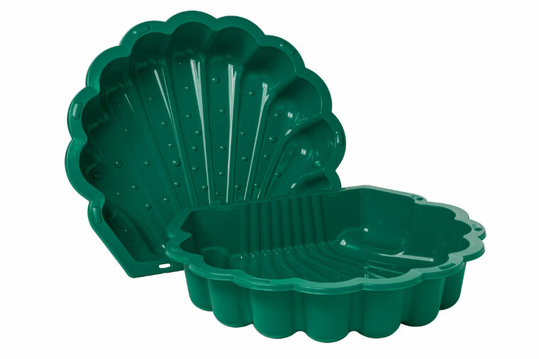 Schelp zandbak groen met deksel 87x78 cm - kunststof waterbak