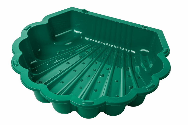 Schelp zandbak groen met deksel 87x78 cm - kunststof waterbak