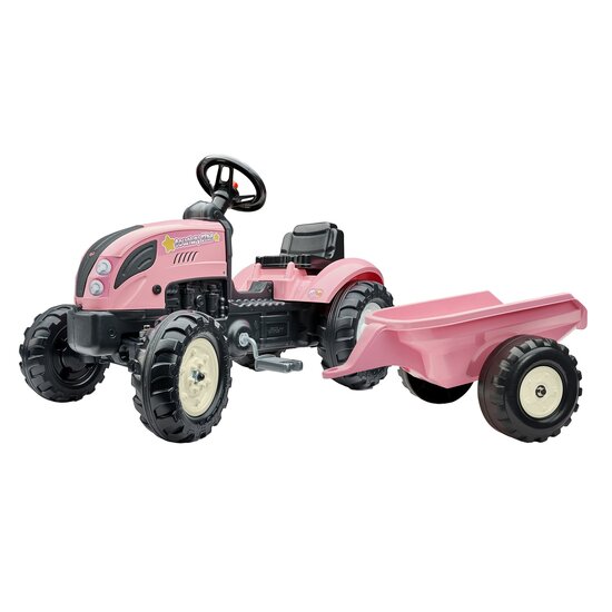 Falk Country Farmer Tractor Set Roze - Met Aanhanger - 2+ Jaar