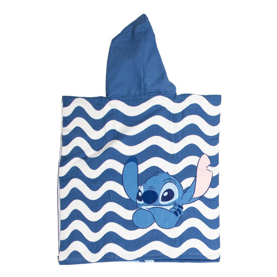 Handdoek Poncho Stitch Blauw/Wit 55x110cm