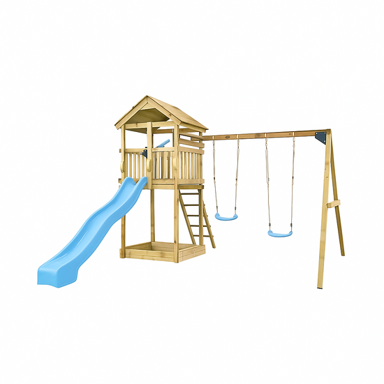 Houten Speeltoestel schommel Daan - Pastelblauw