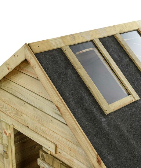 Houten speelhuisje 150x124x160 cm met ramen en dak - SwingKing Louise
