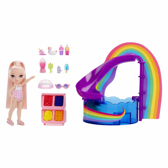 Rainbow High Pop Kleine Zwembaddag met Blush Speelset