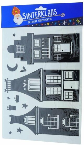 Sinterklaas silhouette raamstickers A4 set
