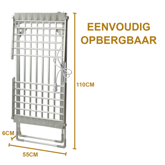 Alora Elektrisch Droogrek - Verwarmd - Opvouwbaar - Indoor