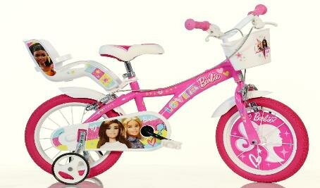Fiets Dino Bikes Bicicletta 16 inch Barbie Roze