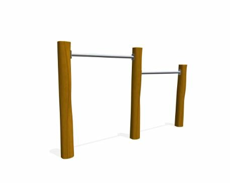 Duikelrek dubbel met RVS stangen en Robinia palen 240 cm hoog