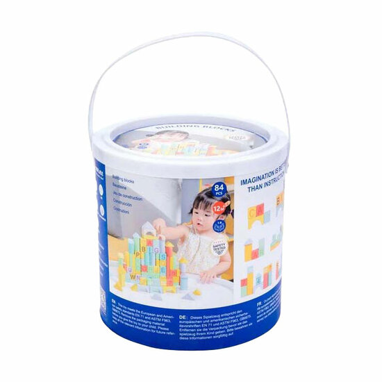 Houten Bouwblokken Kleur, 84st.