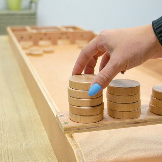 Sjoelbak Wedstrijd gelakt &ndash; 200 x 40 cm &ndash; Met 30 sjoelschijven &ndash; Holgedraaid - Wedstrijdformaat