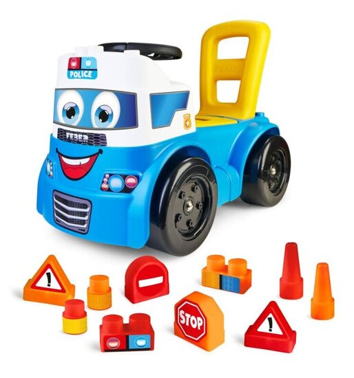 MotoFeber Blocks Police &ndash; Politie Ride-On met Bouwblokken