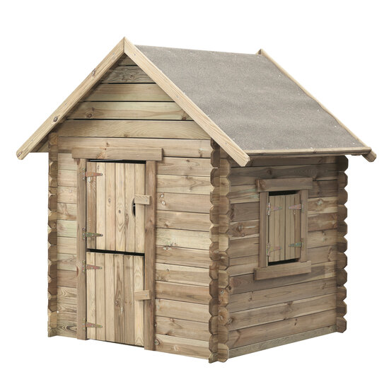 Houten Speelhuisje Louise Vergrijsd - FSC Hout - 120x120 cm