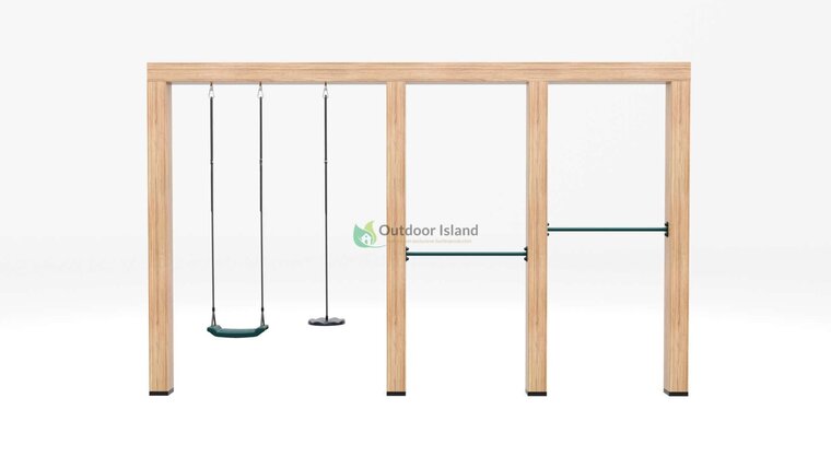 Houten schommel Douglas | Lilo 400cm - Antraciet duikelstang