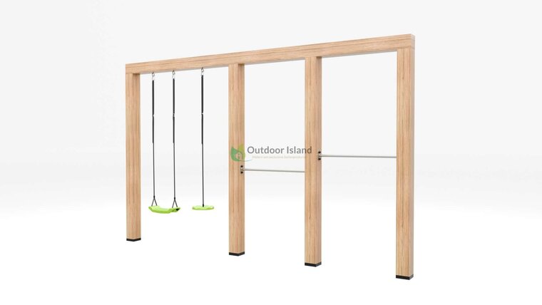Houten schommel Douglas | Lilo 400cm - Donkergroen duikelstang