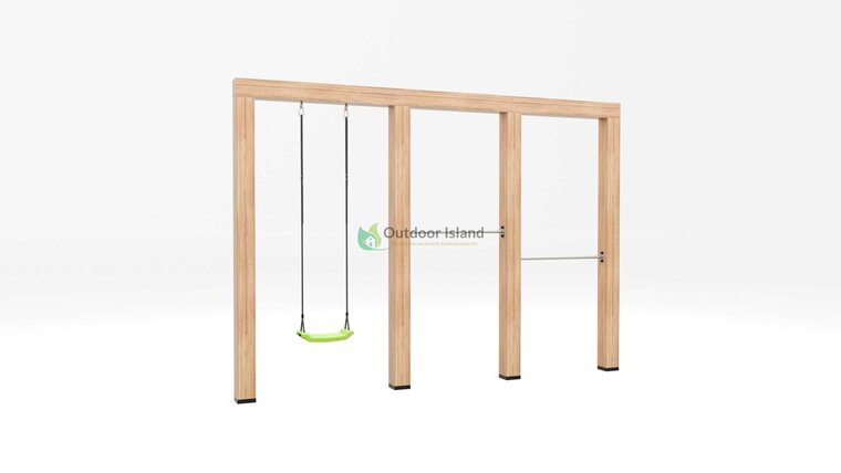 Houten schommel Douglas | Lilo 350cm - RVS duikelstang