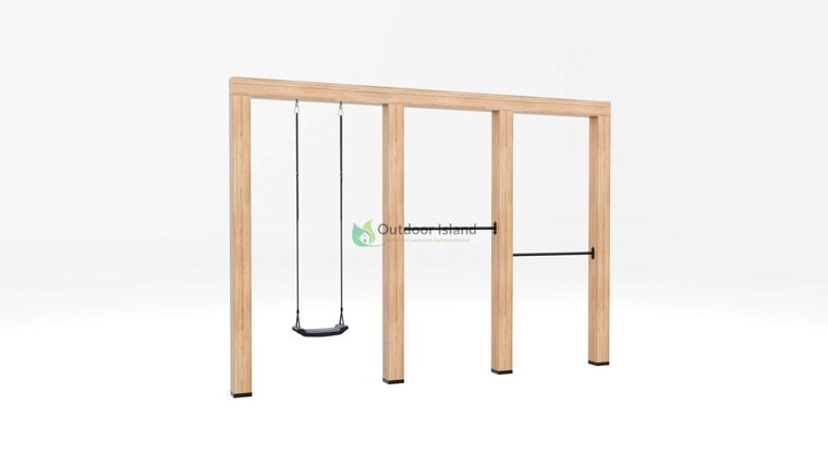 Houten schommel Douglas | Lilo 350cm - Donkergroen duikelstang