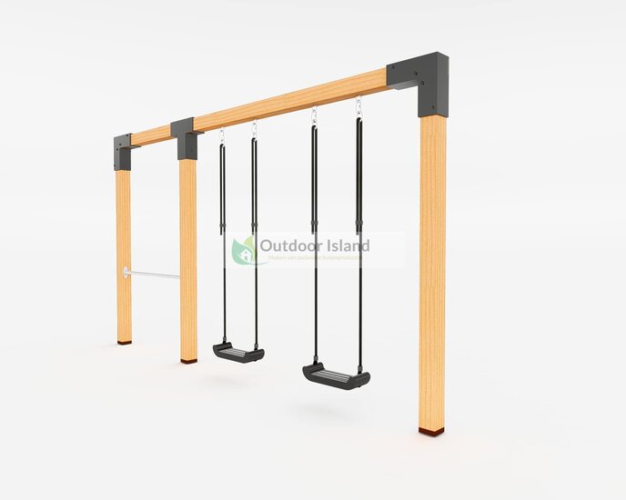 Houten schommel Douglas | Anna 400cm - Antraciet duikelstang