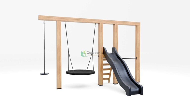 Houten schommel Douglas | Nemo Donkergroen duikelstang