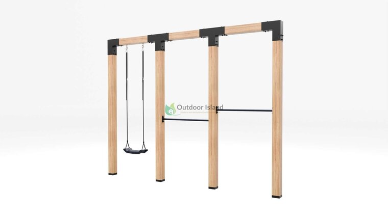 Houten schommel Douglas| Mila 400 cm | Antraciet duikelstang