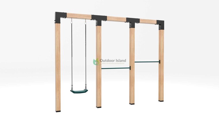 Houten schommel Douglas| Mila 400 cm | Donkergroen duikelstang