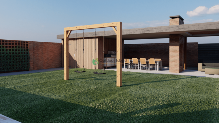 Houten Authentieke Schommel Tarzan Douglas - 400cm