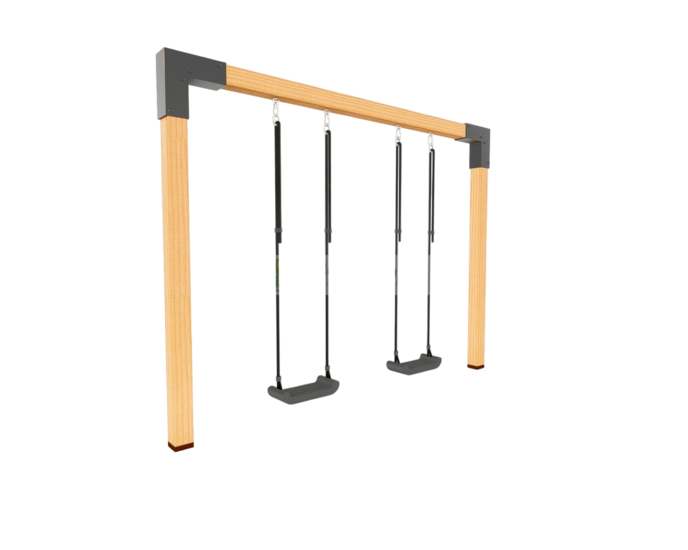 Premium houten douglas schommel - Gijs open pakket kan iets vies